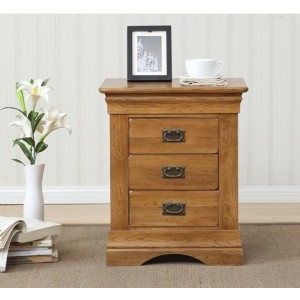 French Oak : Tủ Gỗ Sồi 3 Ngăn Kéo Trang Trí